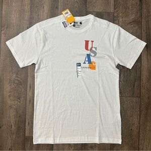 Carhartt Relaxed Fit Midweight Short Sleeve USA Graphic T-shirt Mens Sz S White